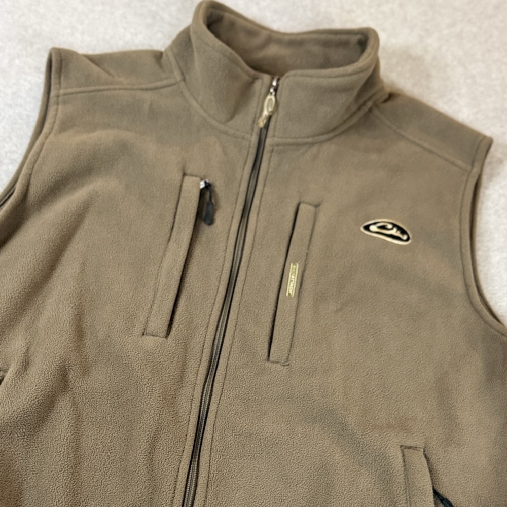 Drake Waterfowl Systems Fleece Vest XL Olive Green Full Zip MagnaTach Hunting